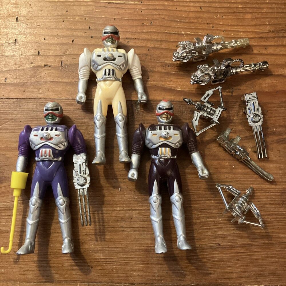 Stellar Force Mighty Robotic Warriors Action Figures Weapons Lot 1995 Chap Mei